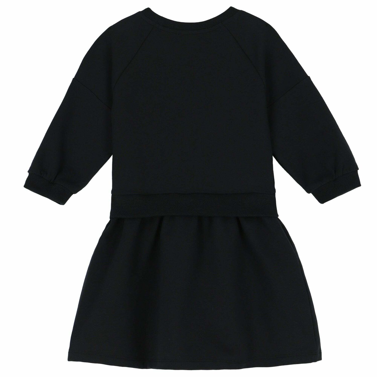 Girls Black Logo Dress, 1, hi-res
