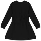 Girls Black Logo Dress, 1, hi-res