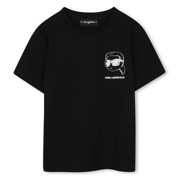 Boys Mini Me Black Ikonik Karl Logo T-Shirt