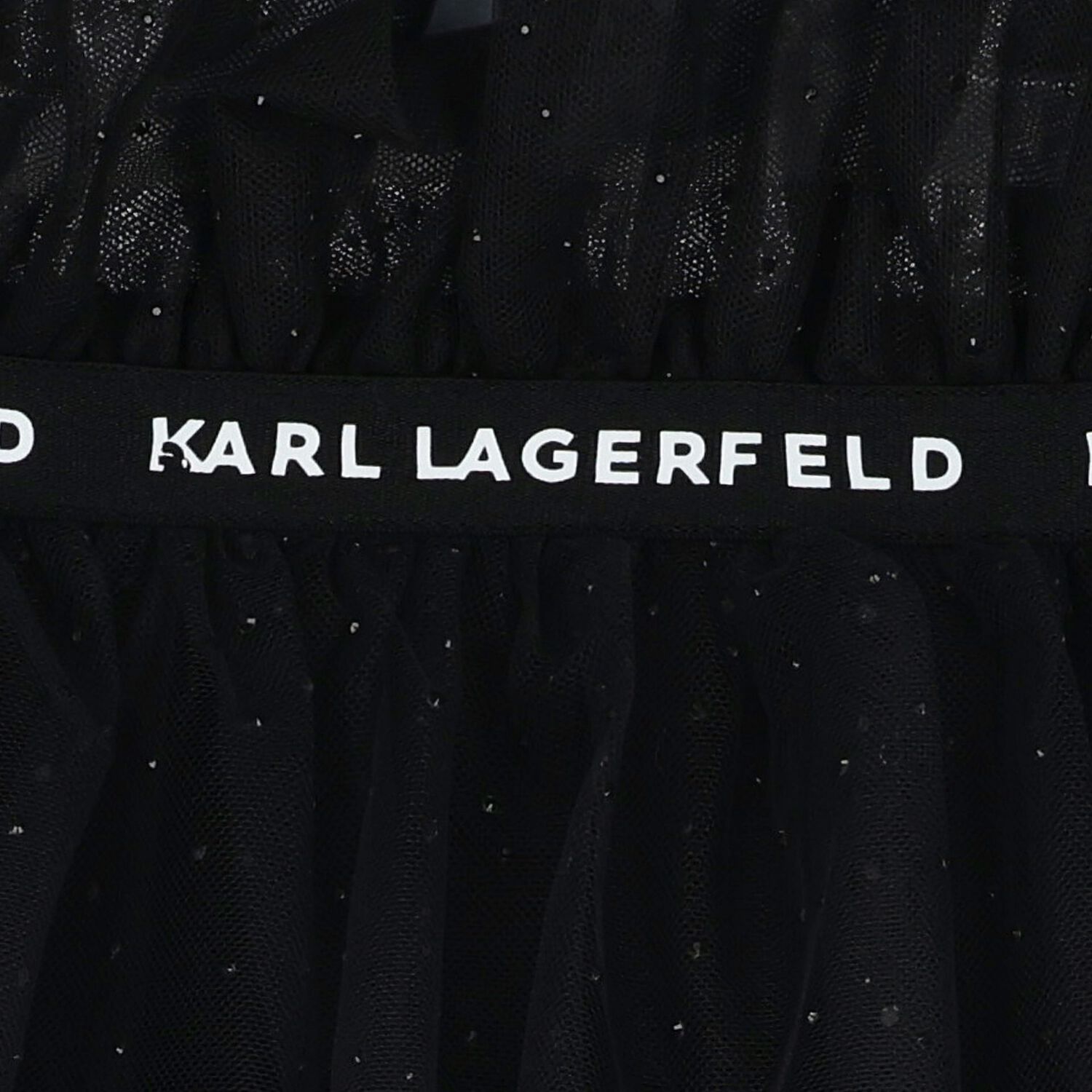 Girls Black Logo Tulle Skirt, 1, hi-res