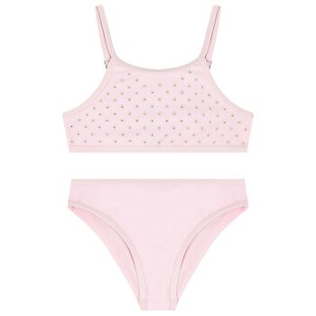Girls Pink Rhinestones Bikini
