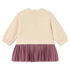 Younger Girls Beige & Pink Floral Dress, 2, hi-res
