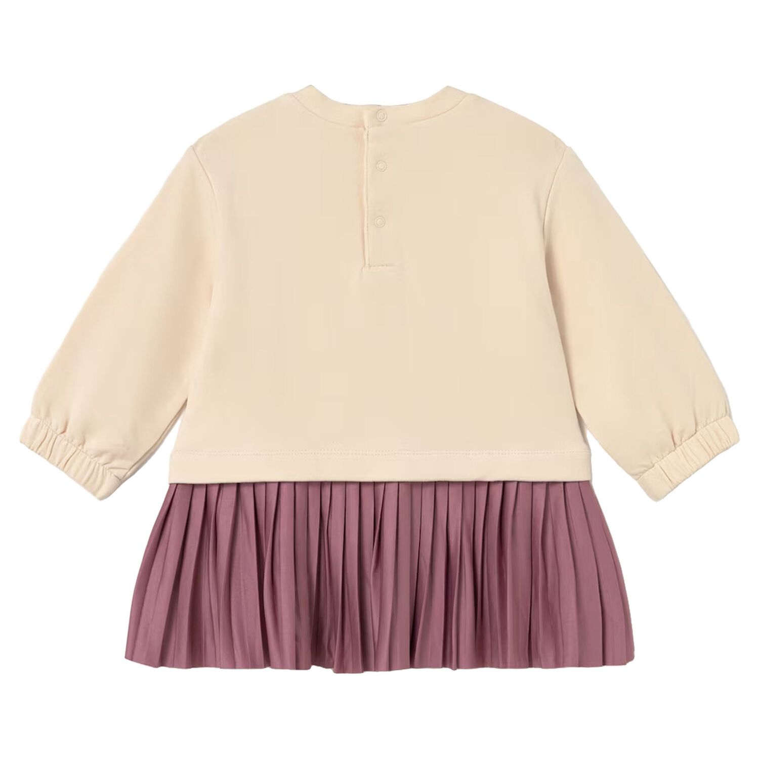 Younger Girls Beige & Pink Floral Dress, 2, hi-res