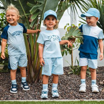 Boys Blue Logo Shorts Set