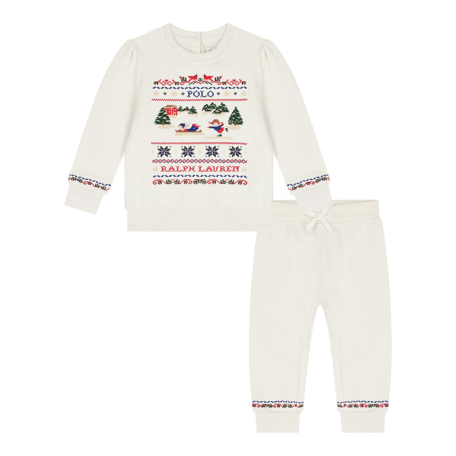 Baby Girls Ivory Festive Tracksuit, 1, hi-res image number null