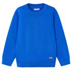 Boys Blue Knitted Jumper, 1, hi-res