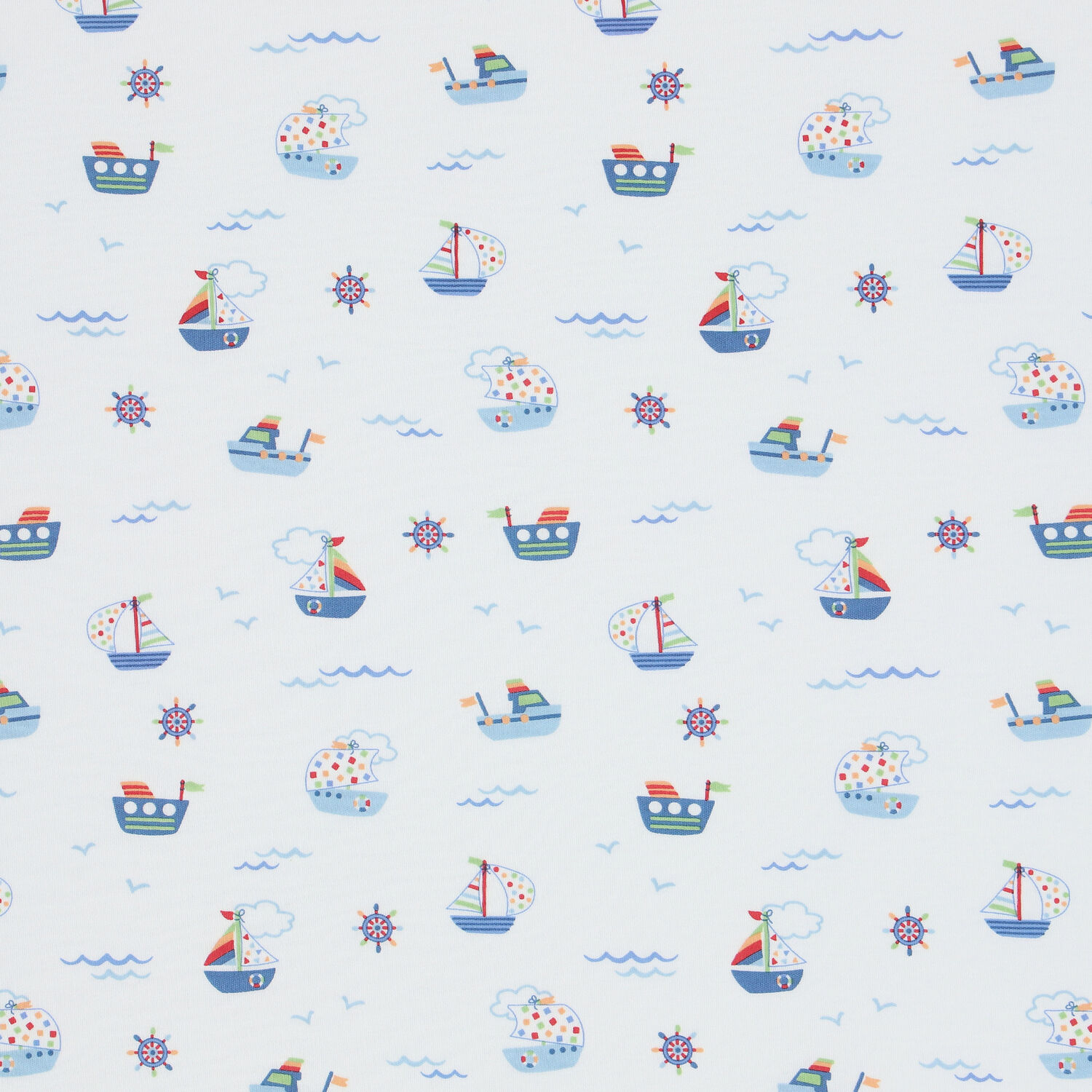 Baby Boys White Boats At Sea Blanket, 1, hi-res