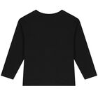 Girls Black Elephant Long Sleeve Top, 1, hi-res