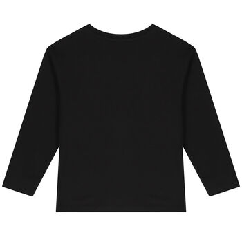 Girls Black Elephant Long Sleeve Top