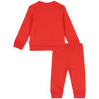Younger Girls Red Hearts Tracksuit, 1, hi-res