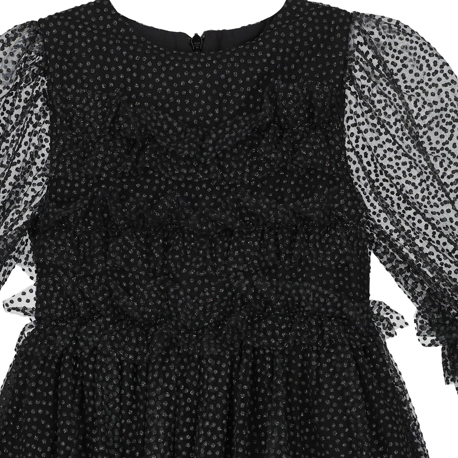 Girls Black Tulle Dress, 1, hi-res