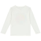 Girls White Logo T-Shirt, 1, hi-res