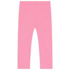 Girls White & Pink Cotton Leggings Set, 1, hi-res