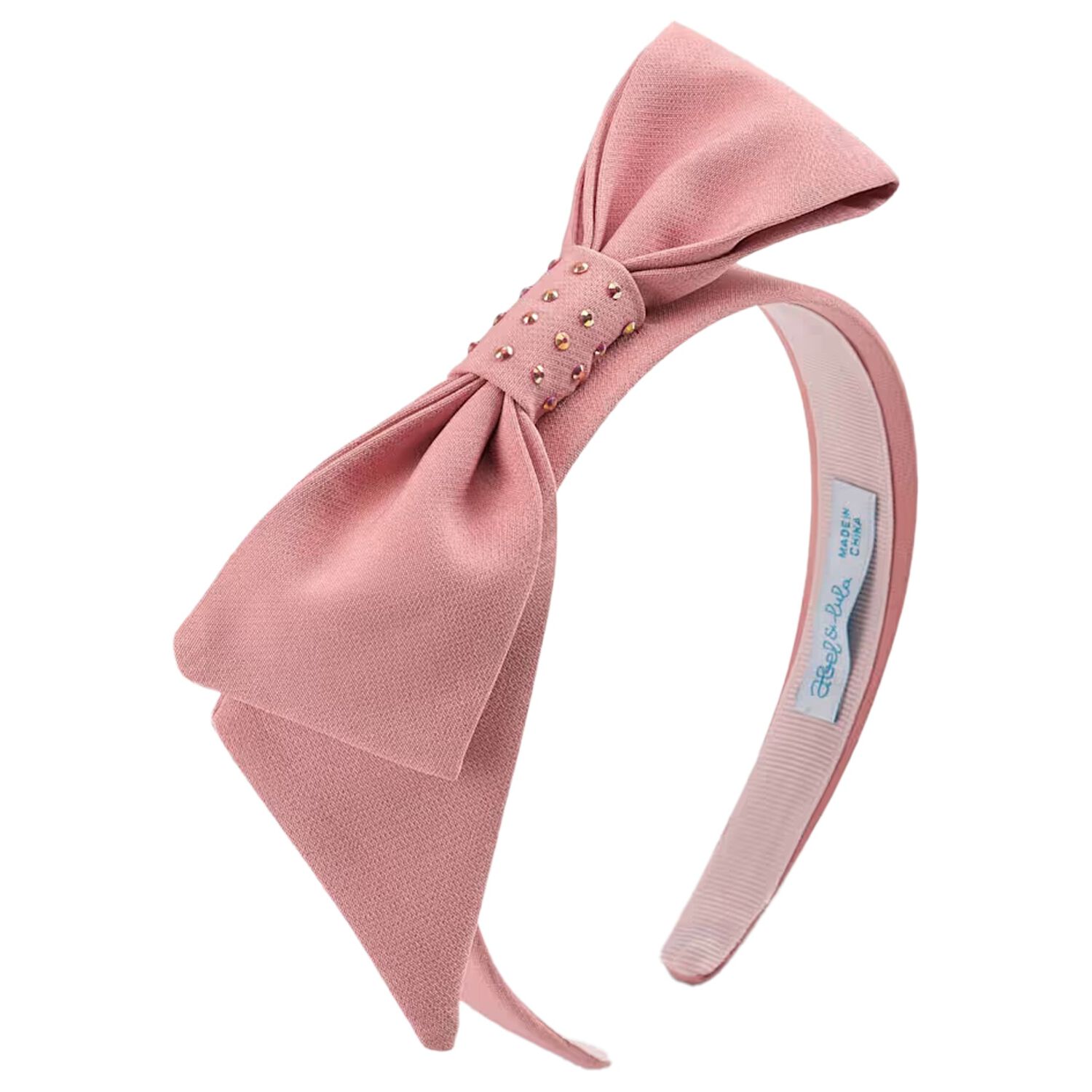 Girls Pink Crepe Bow Headband, 1, hi-res