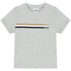 Younger Boys Grey & Black Shorts Set, 1, hi-res