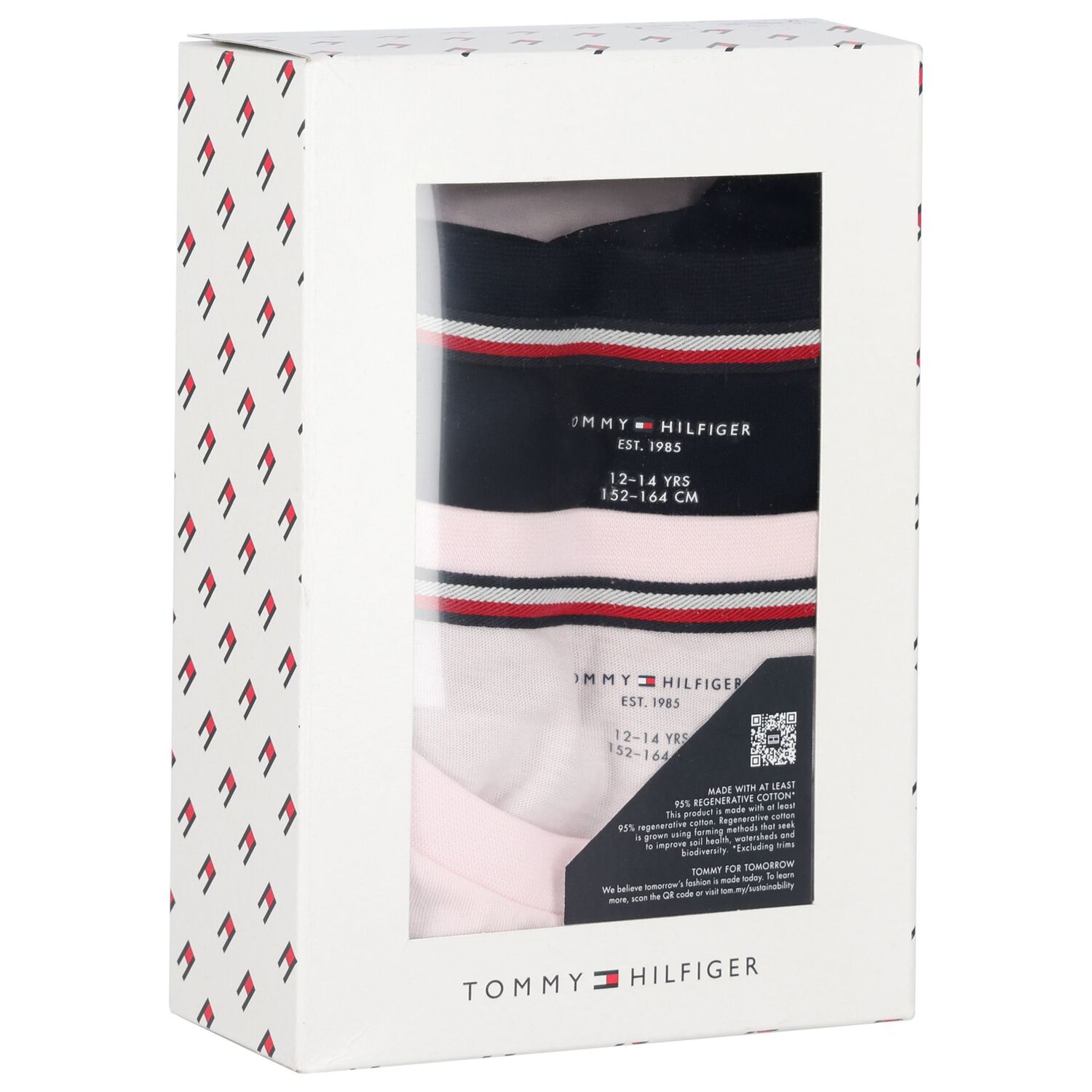 Girls Pink & Navy Blue Cotton Logo T-Shirts ( 2-Pack ), 2, hi-res