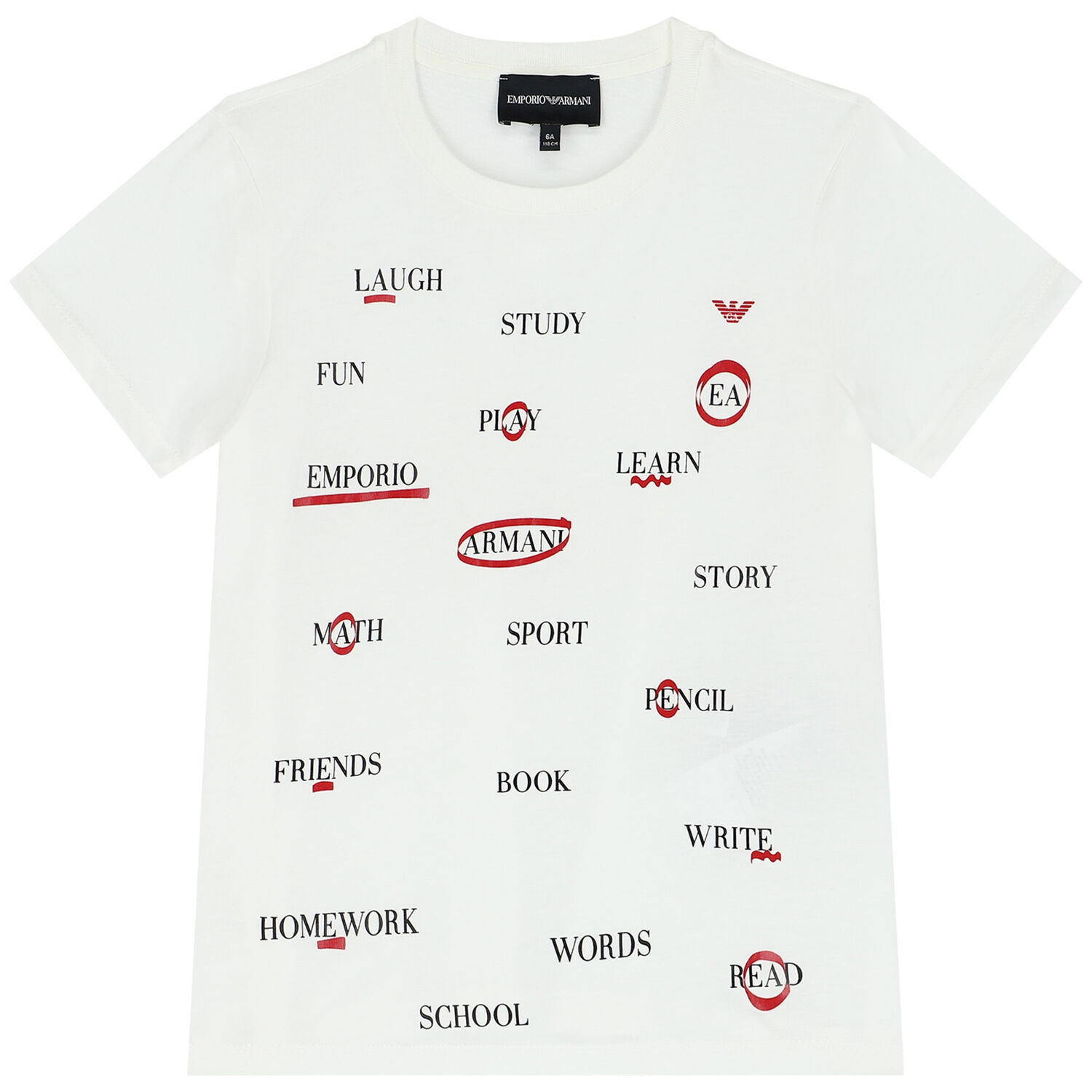 Boys Navy Blue, Ivory & Red Logo T-Shirts ( 3-Pack ), 1, hi-res