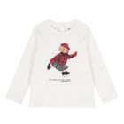 Baby Girls Ivory Polo Bear Long Sleeve Top, 1, hi-res