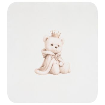 Ivory Teddy Bear Baby Blanket