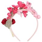 Girls Pink Floral Headband, 1, hi-res