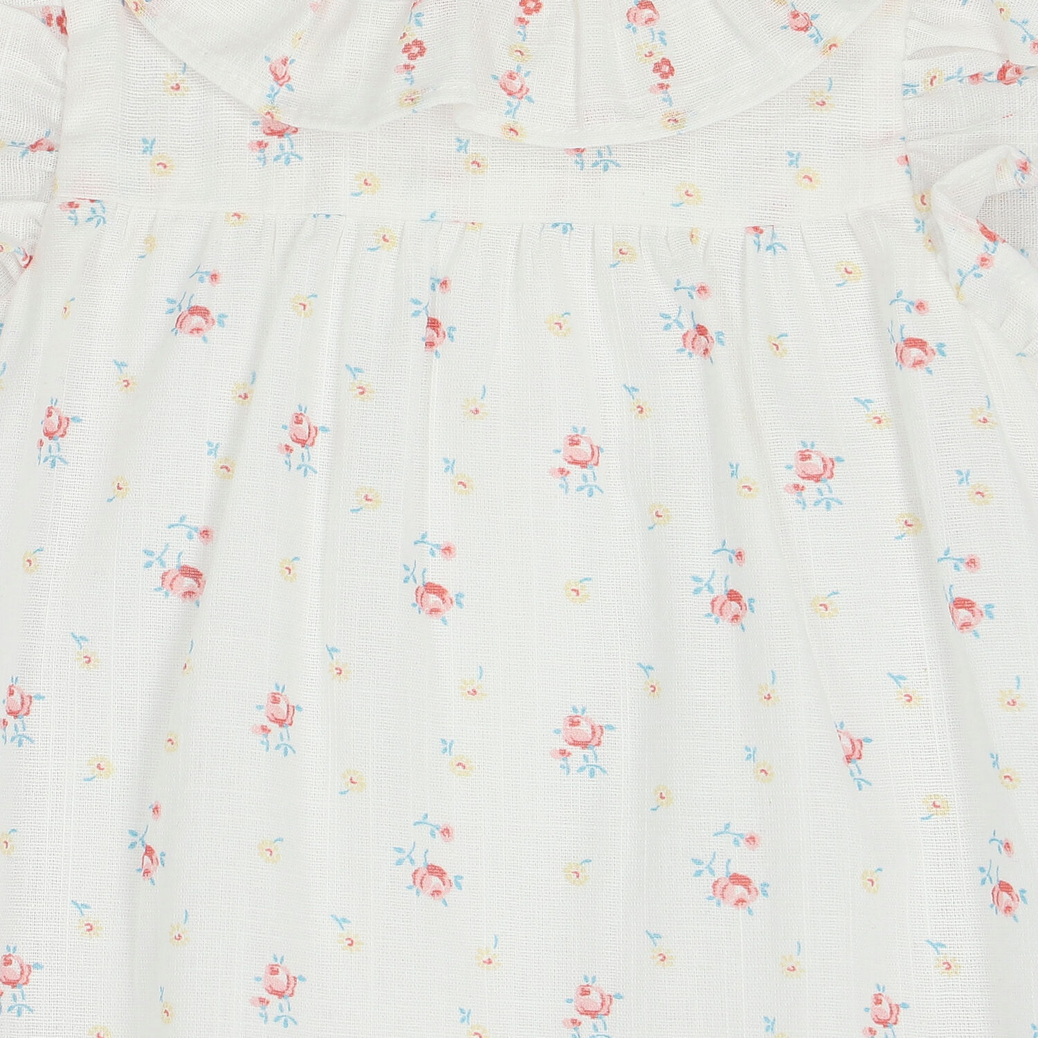 Younger Girls White Floral Dress, 1, hi-res