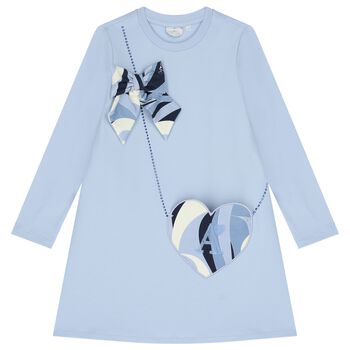 Girls Blue Swirl Dress