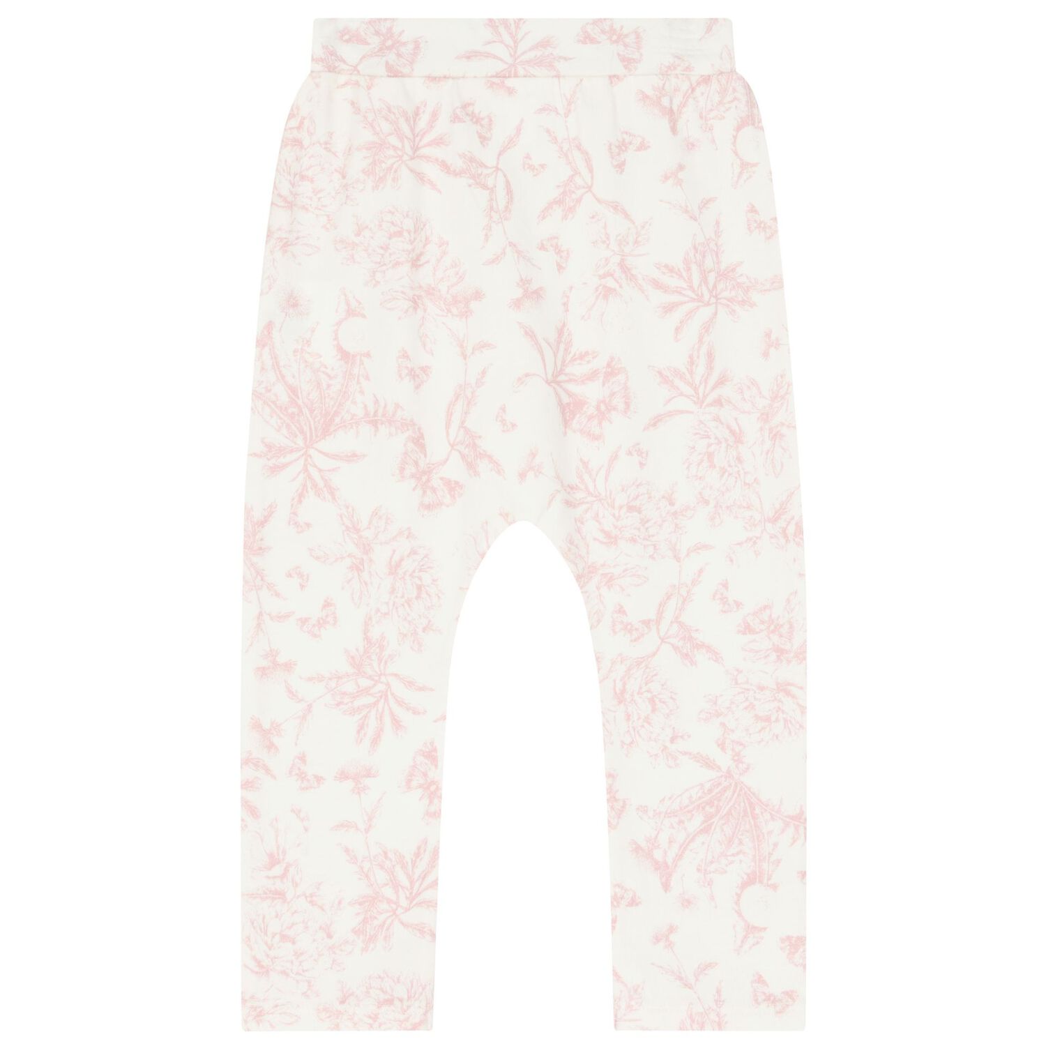Baby Girls Ivory & Pink Toile Du Jouy Pyjamas, 1, hi-res image number null
