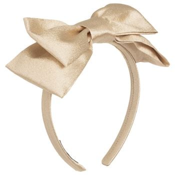 Girls Gold Bow Headband