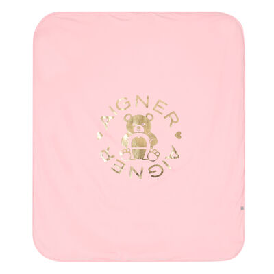 Pink & Gold Teddy Baby Blanket