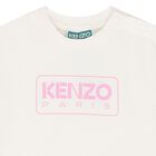 Younger Girls White & Pink Logo T-Shirt, 1, hi-res