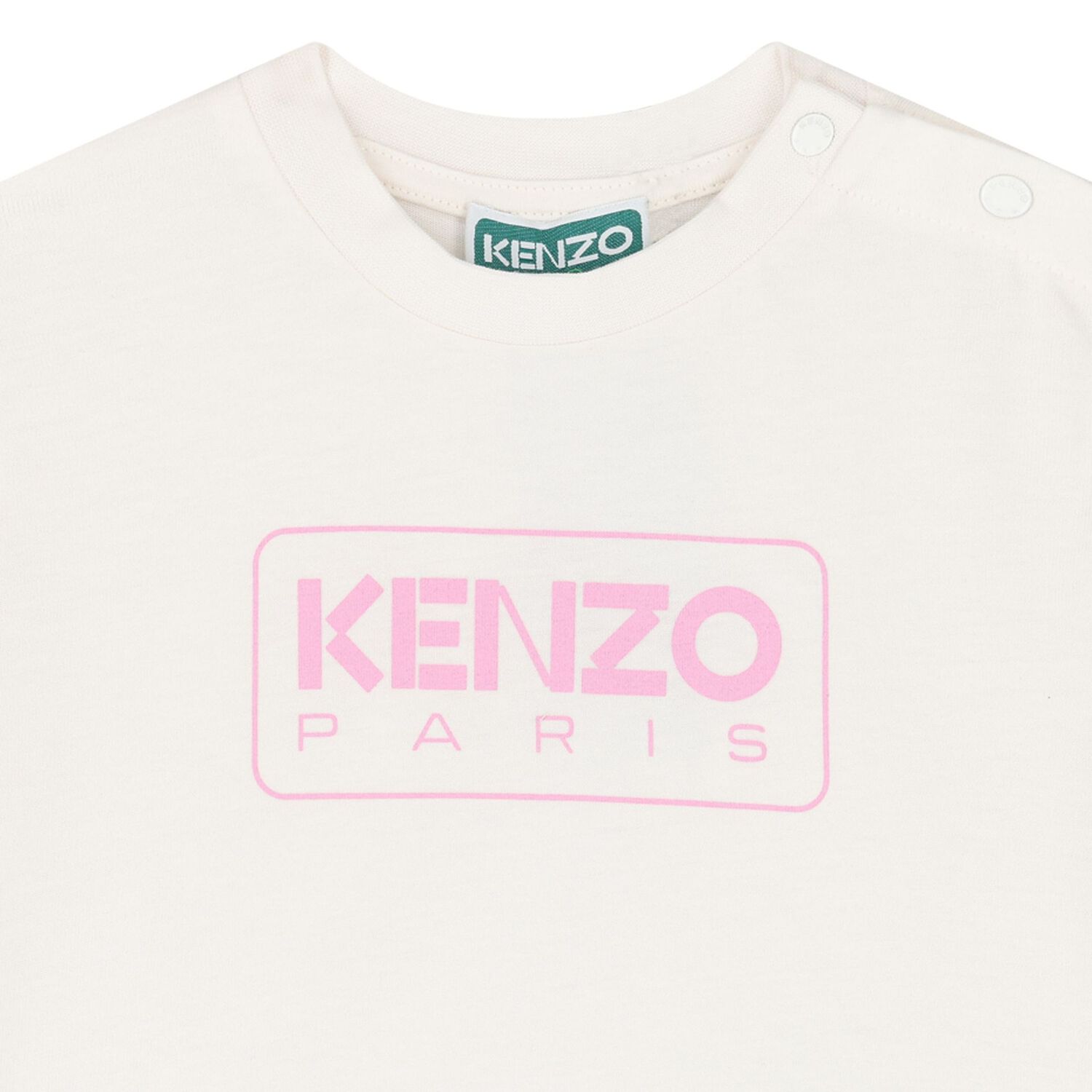 Younger Girls White & Pink Logo T-Shirt, 1, hi-res