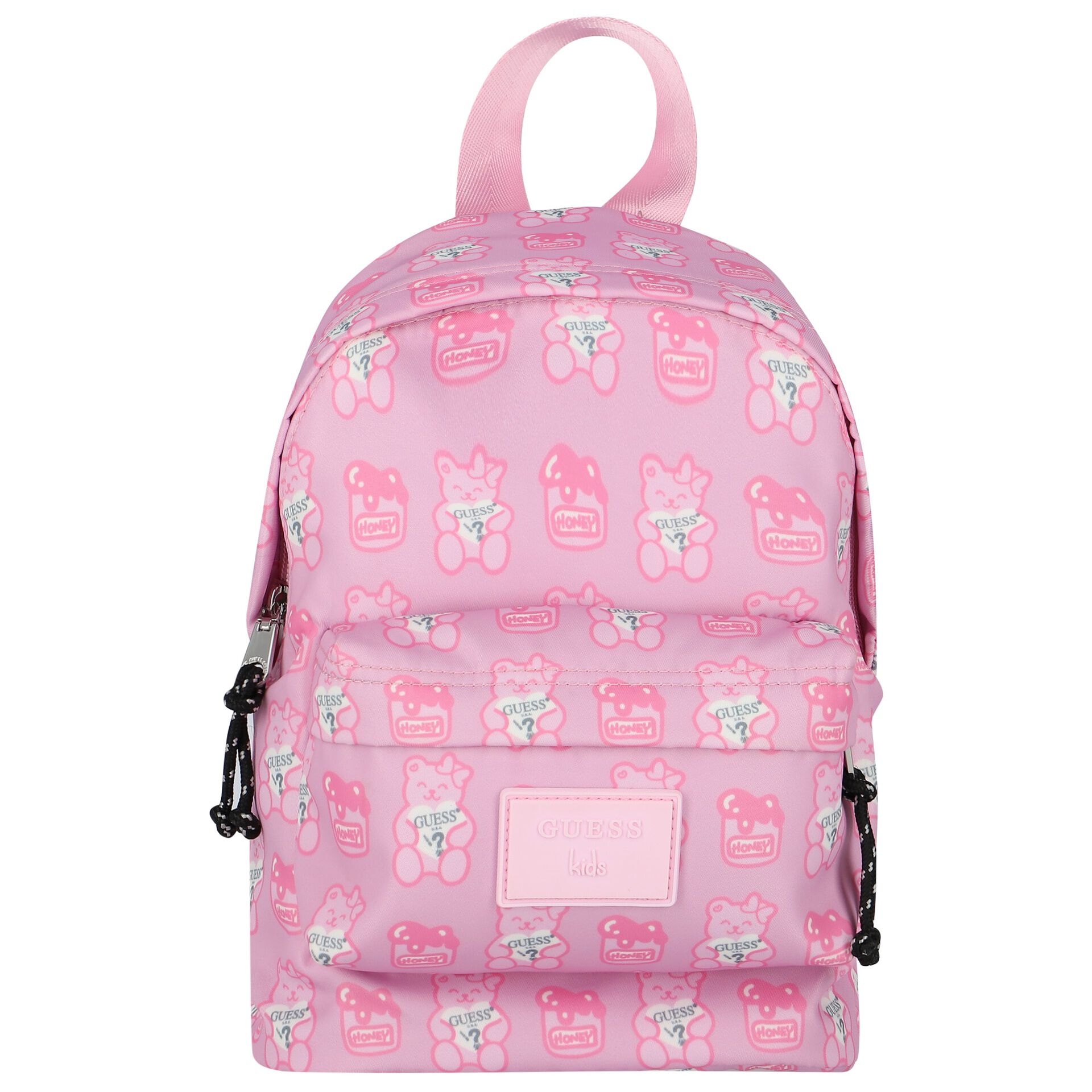 Guess Younger Girls Pink Logo Teddy Backpack Junior Couture UK