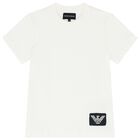 Boys White & Navy Blue Logo T-Shirts ( 3-Pack ), 1, hi-res