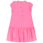 Girls Pink Bow Dress, 3, hi-res