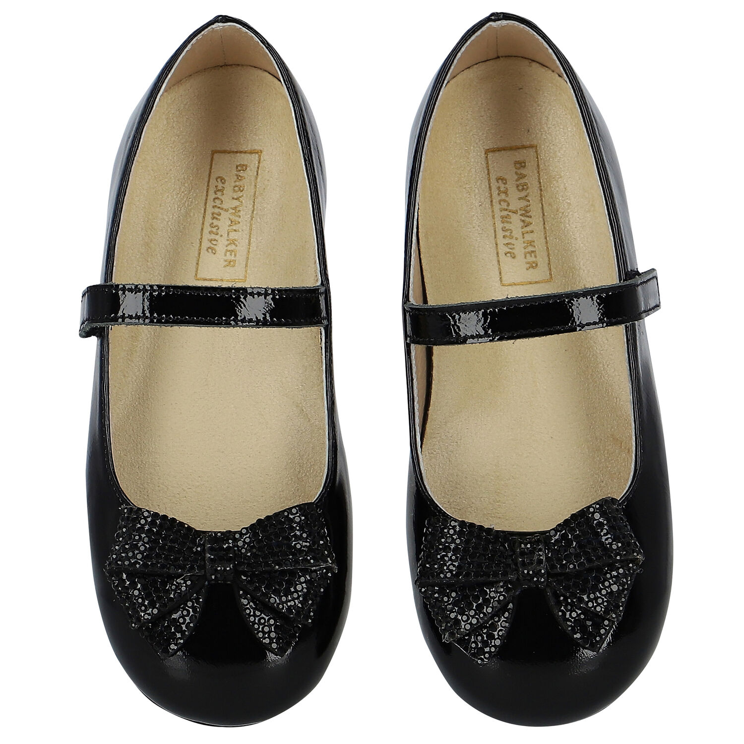 Girls Black Embellished Bow Shoes, 1, hi-res