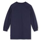 Girls Navy Blue Sequin Sweatshirt Dress , 1, hi-res