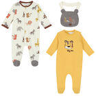 Baby Boys Yellow & White Babygrow Set, 1, hi-res