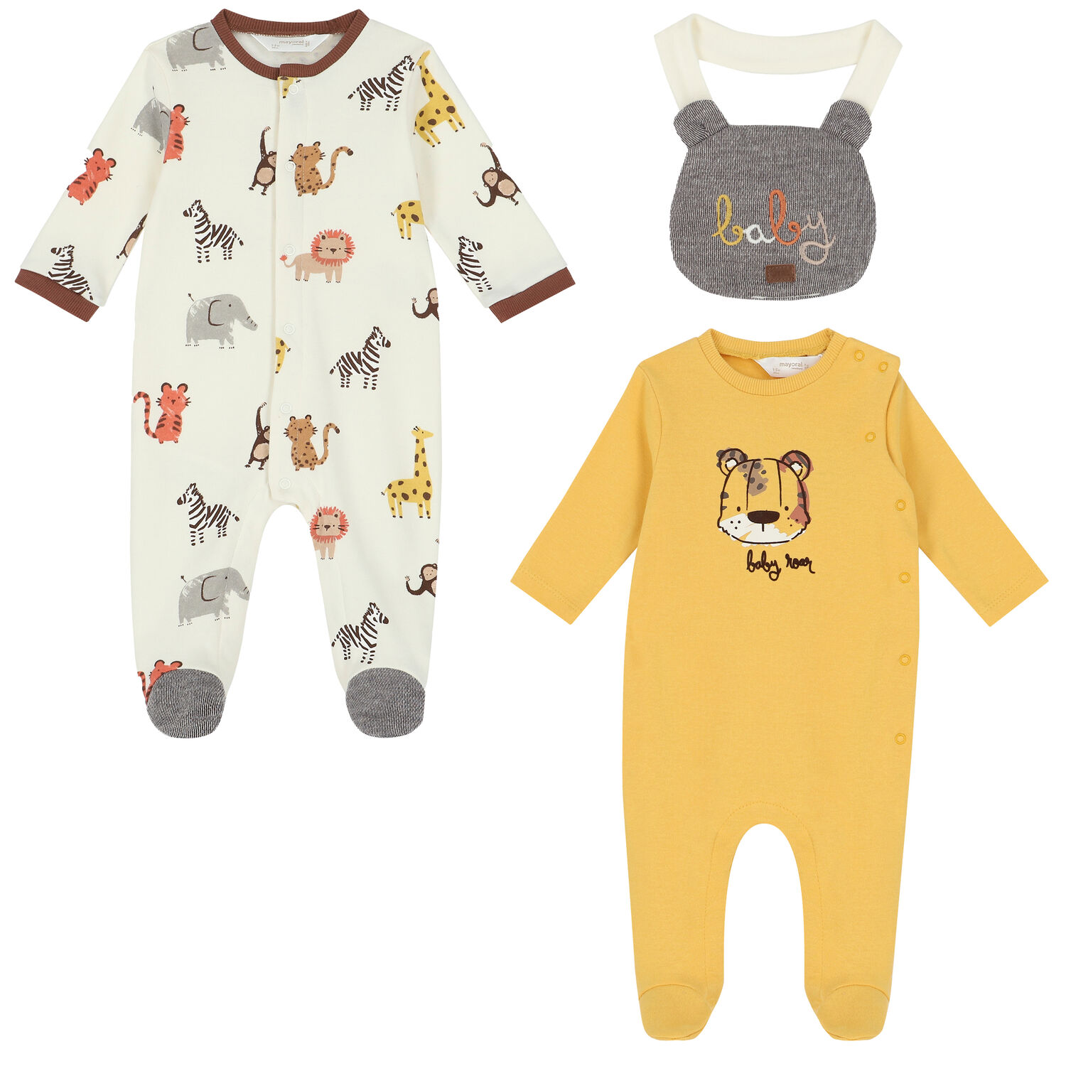 Baby Boys Yellow & White Babygrow Set, 1, hi-res
