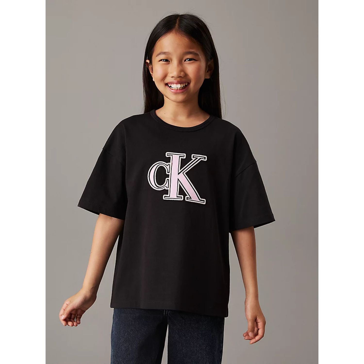Girls Black Logo T-Shirt, 1, hi-res image number null