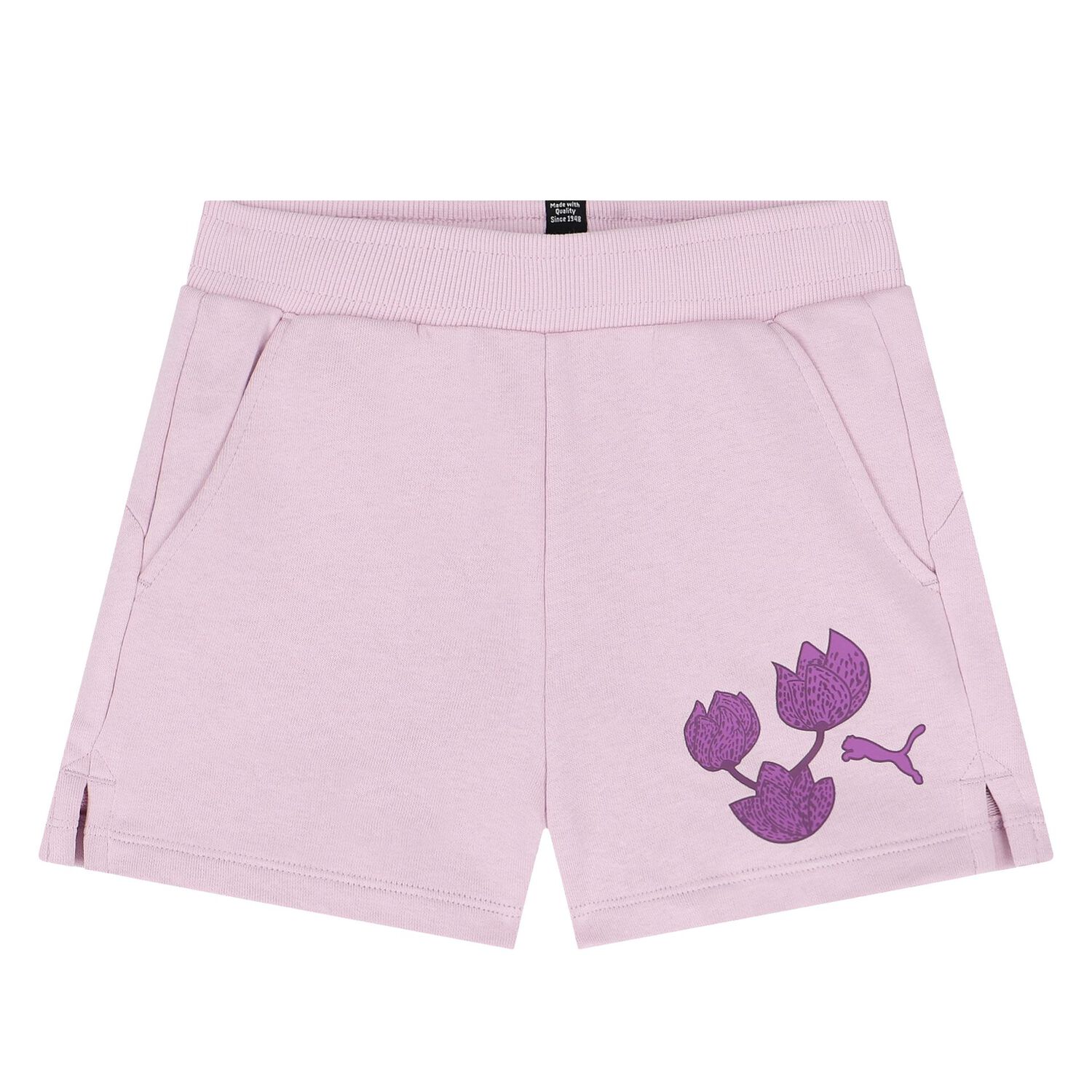 Girls Purple Logo Shorts Set, 1, hi-res