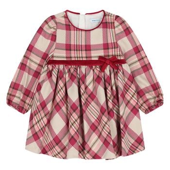 Younger Girls Pink Check Dress