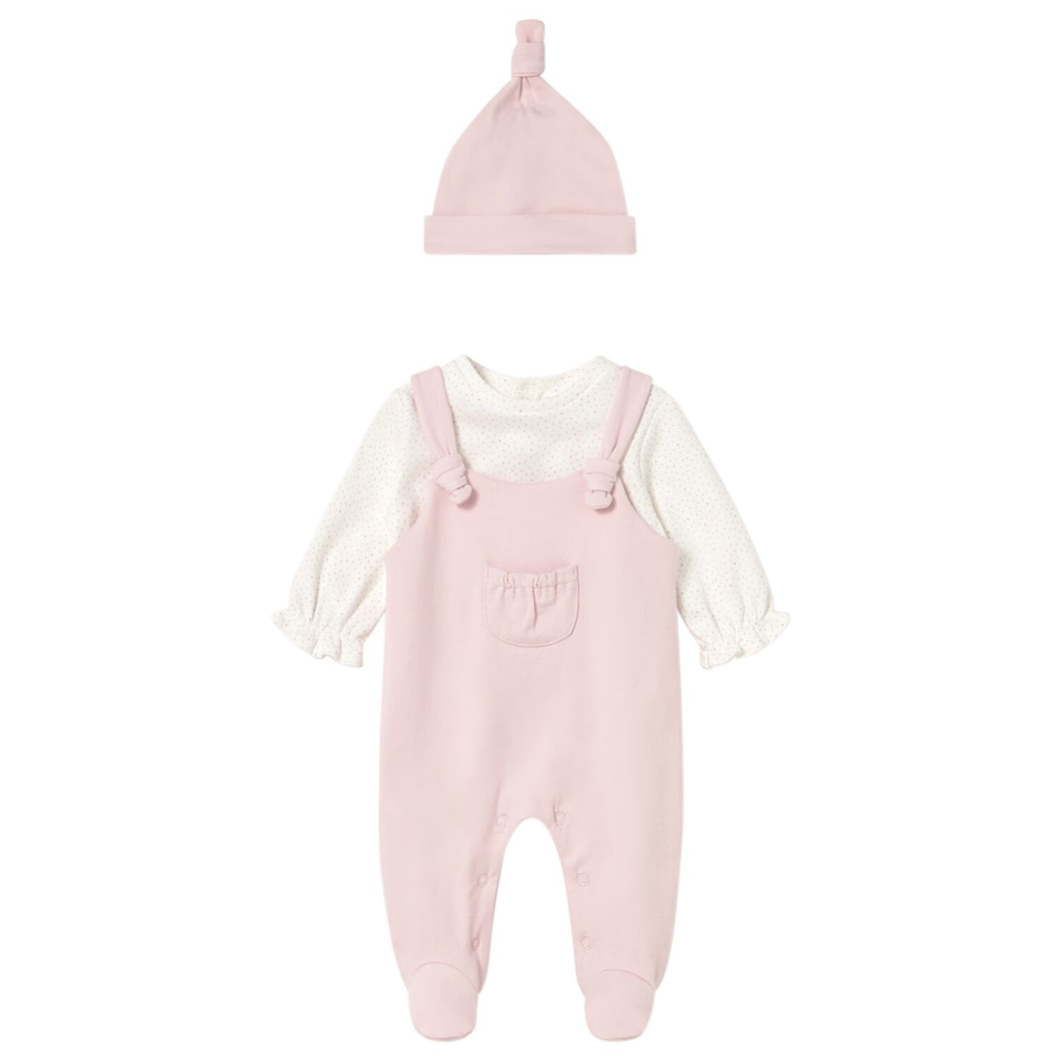 Baby Girls Ivory & Pink Babygrow Gift Set, 1, hi-res