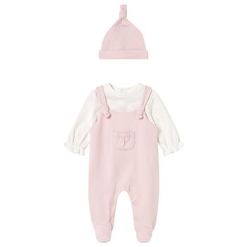 Baby Girls Ivory & Pink Babygrow Gift Set