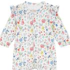 Baby Girls White Floral Babygrow, 1, hi-res
