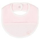 Baby Girls Pink Smocked Bib, 1, hi-res