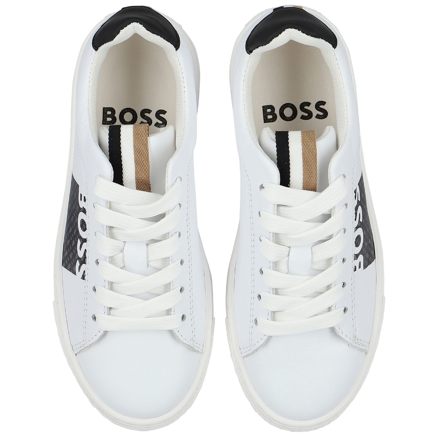 Boys White Logo Trainers, 1, hi-res image number null
