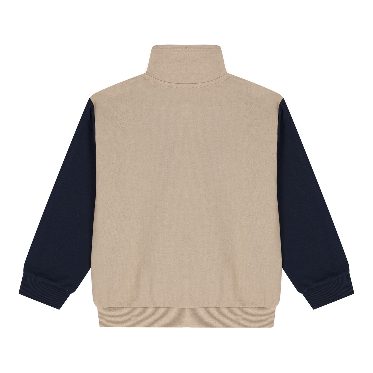 Boys Beige & Navy Blue Tracksuit Set ( 3 Piece ), 2, hi-res