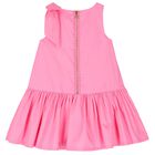 Girls Pink Bow Dress, 1, hi-res