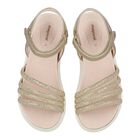 Girls Ivory & Gold Sandals, 1, hi-res