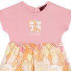 Younger Girls Pink & Orange Logo Dress, 2, hi-res